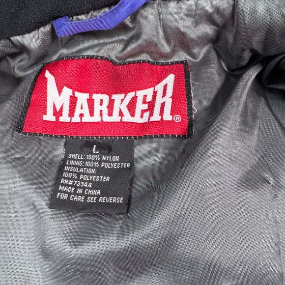 Salt Lake 2002 Olympic Winter Games Marker Ski Jacket Men L Hood Blue Snowboard - Picture 8 of 16